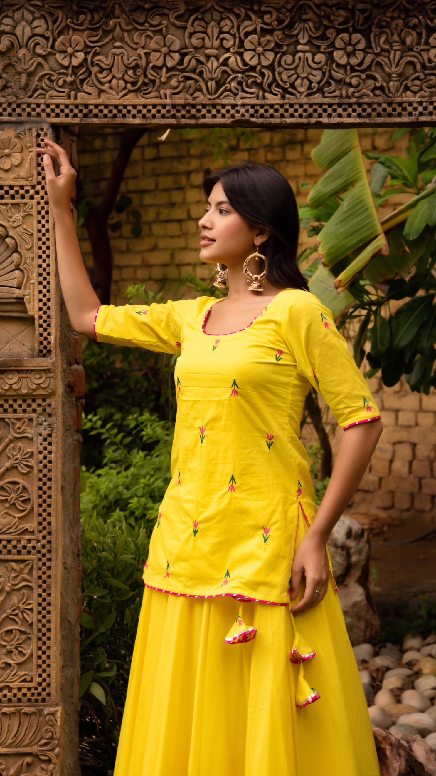 GAURANGI IRA YELLOW EMBORIDERY LEHENGA  SET