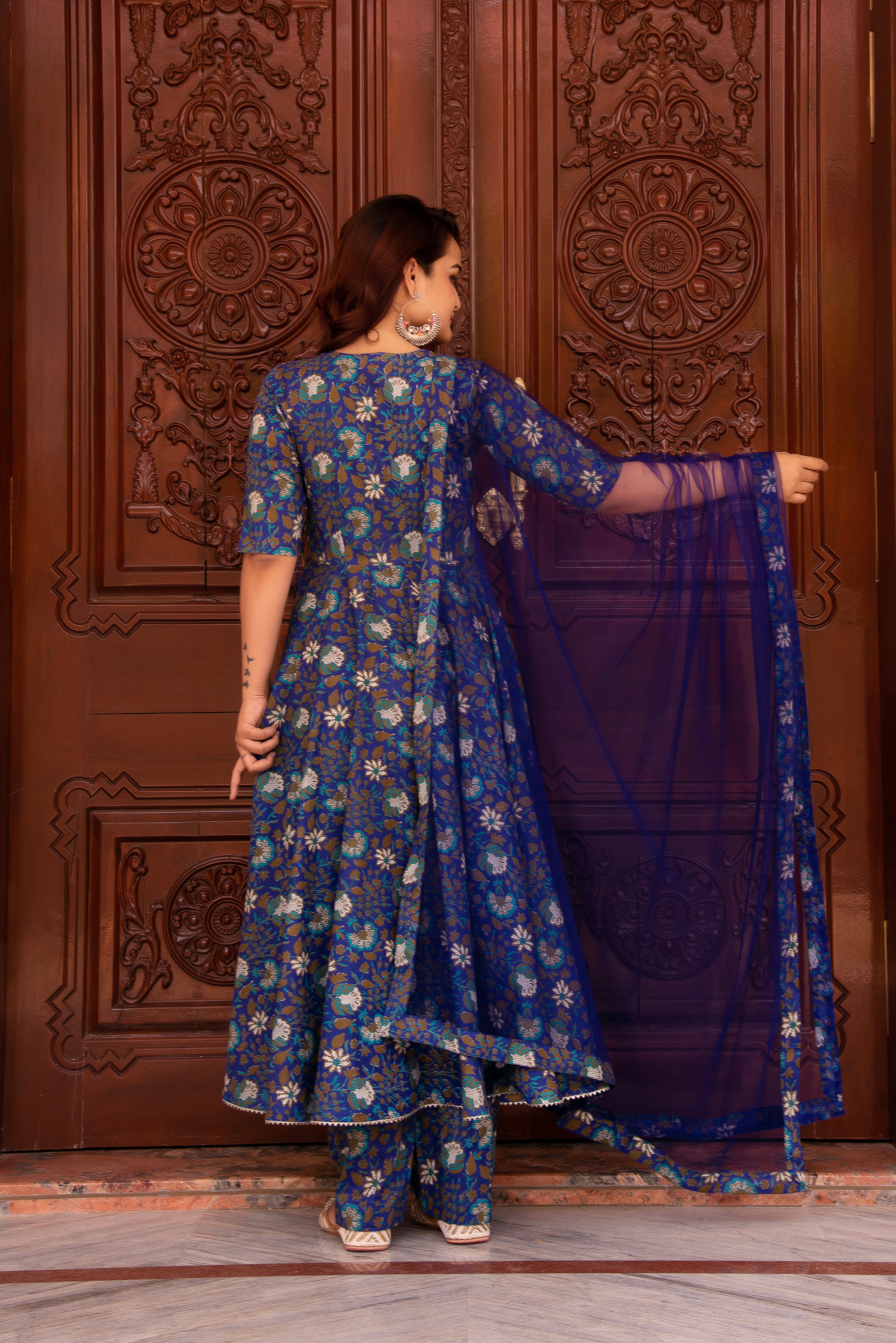 KAPAS ROYAL BLUE ANGRAKHA SET