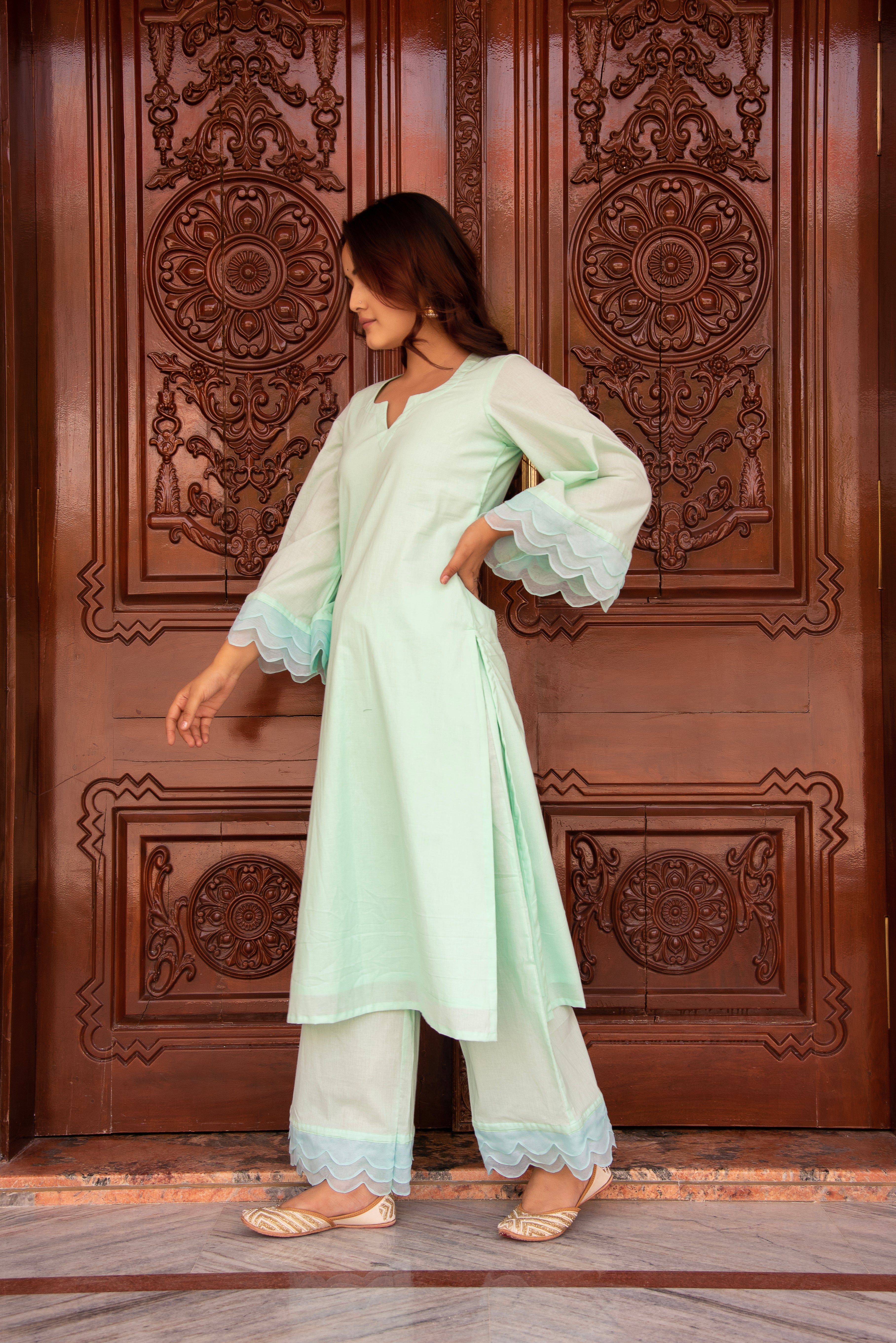 KAPAS PASTEL GREEN CO-ORD SET