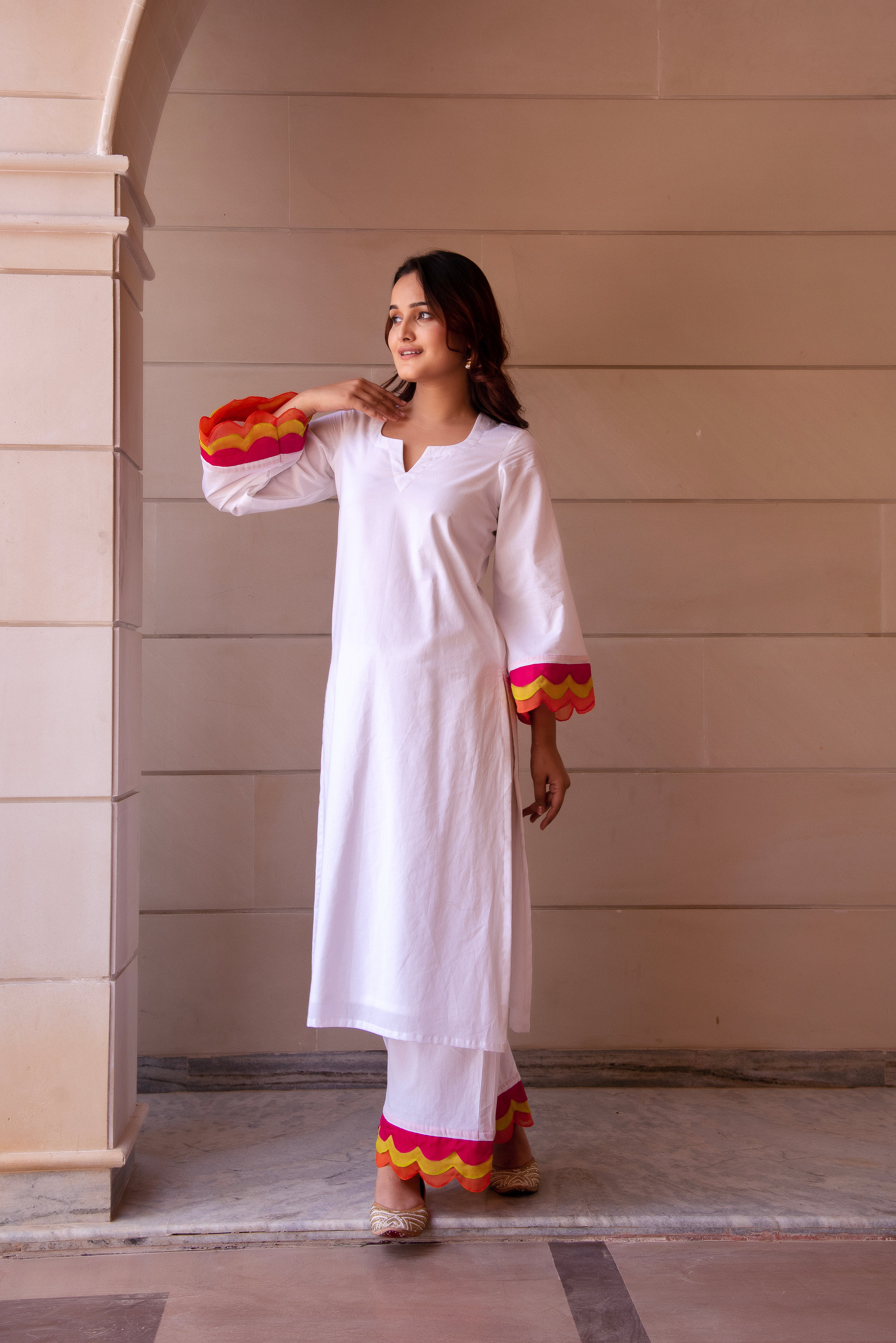 KAPAS RANGBIRANGI WHITE CO-ORD SET