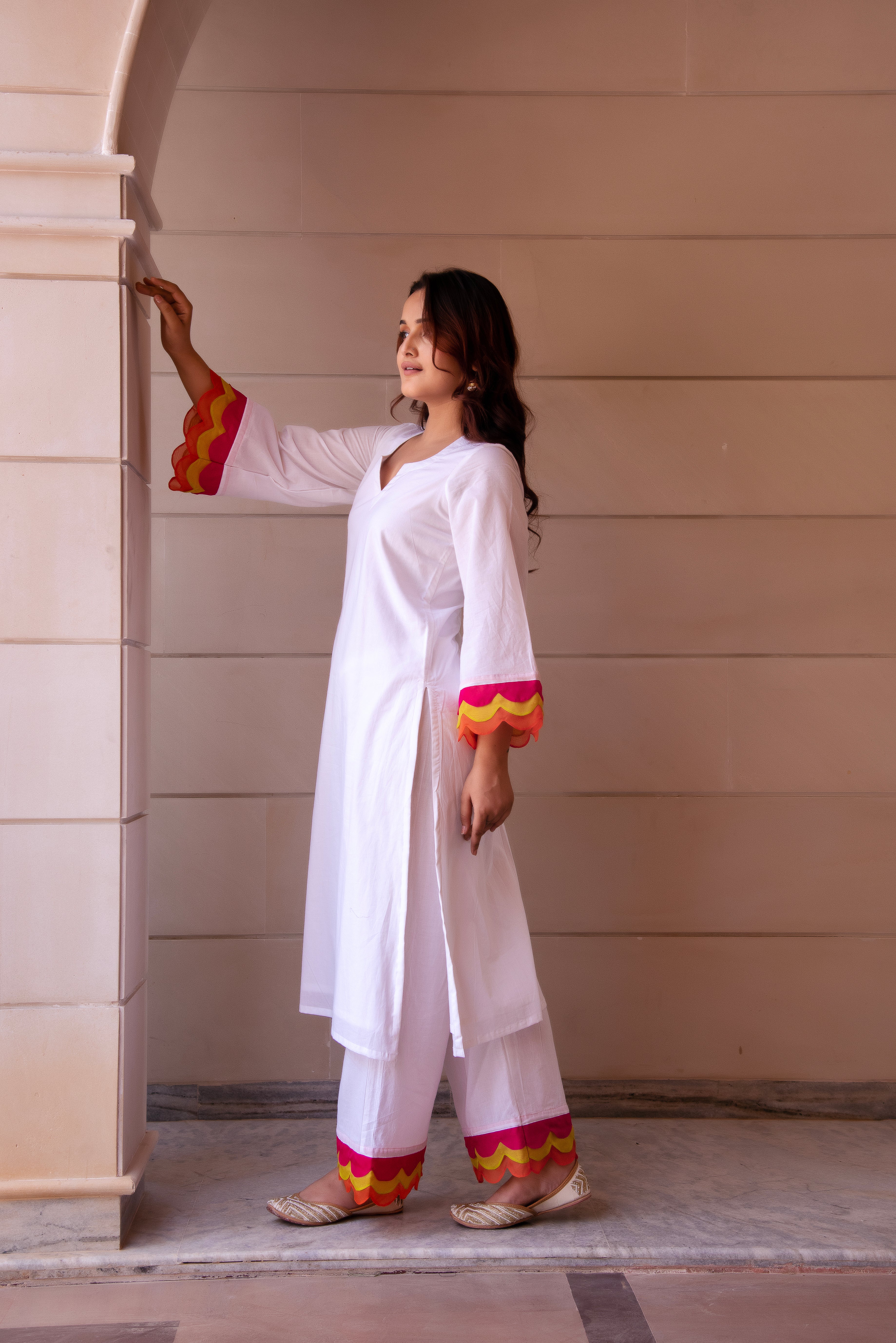 KAPAS RANGBIRANGI WHITE CO-ORD SET