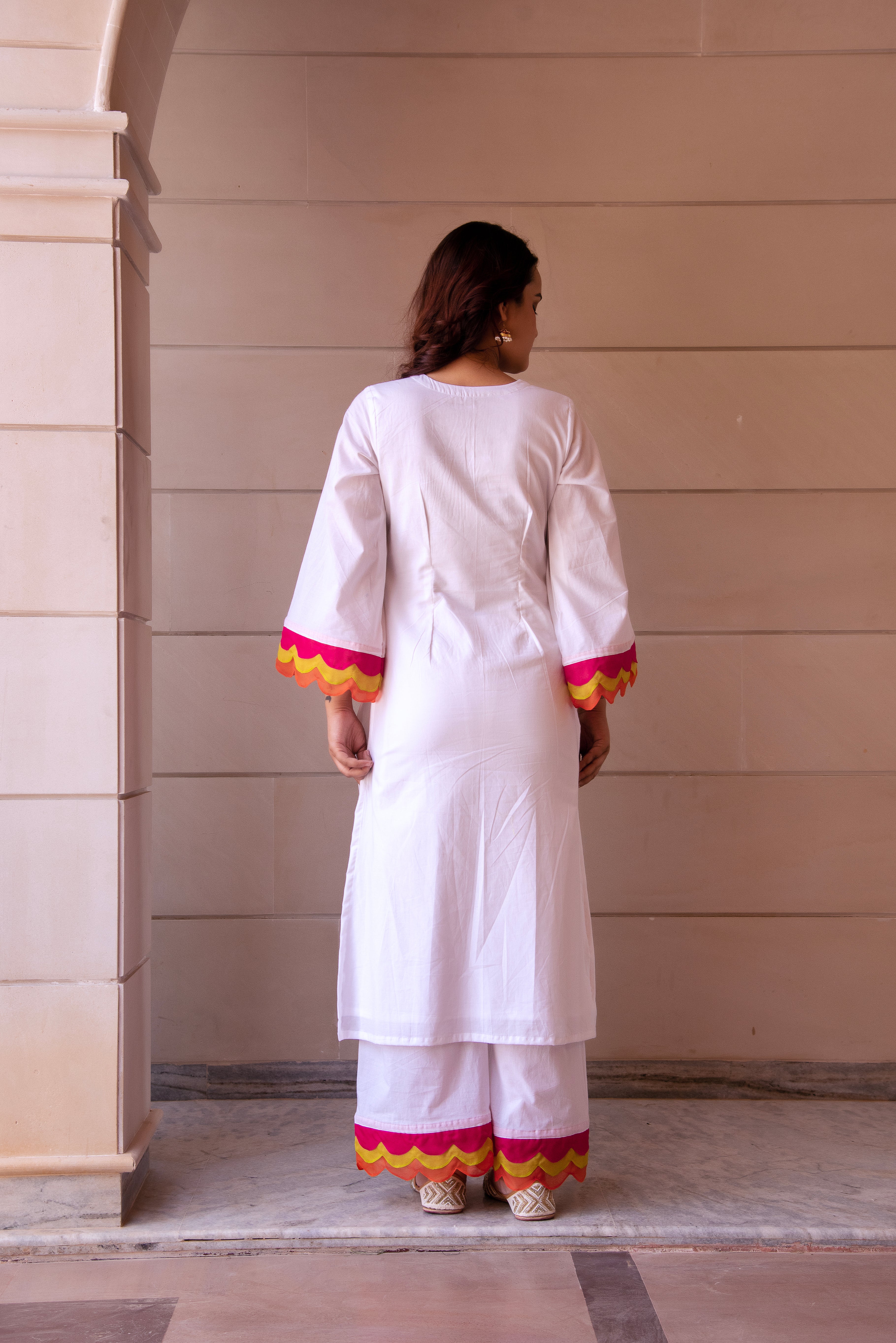 KAPAS RANGBIRANGI WHITE CO-ORD SET