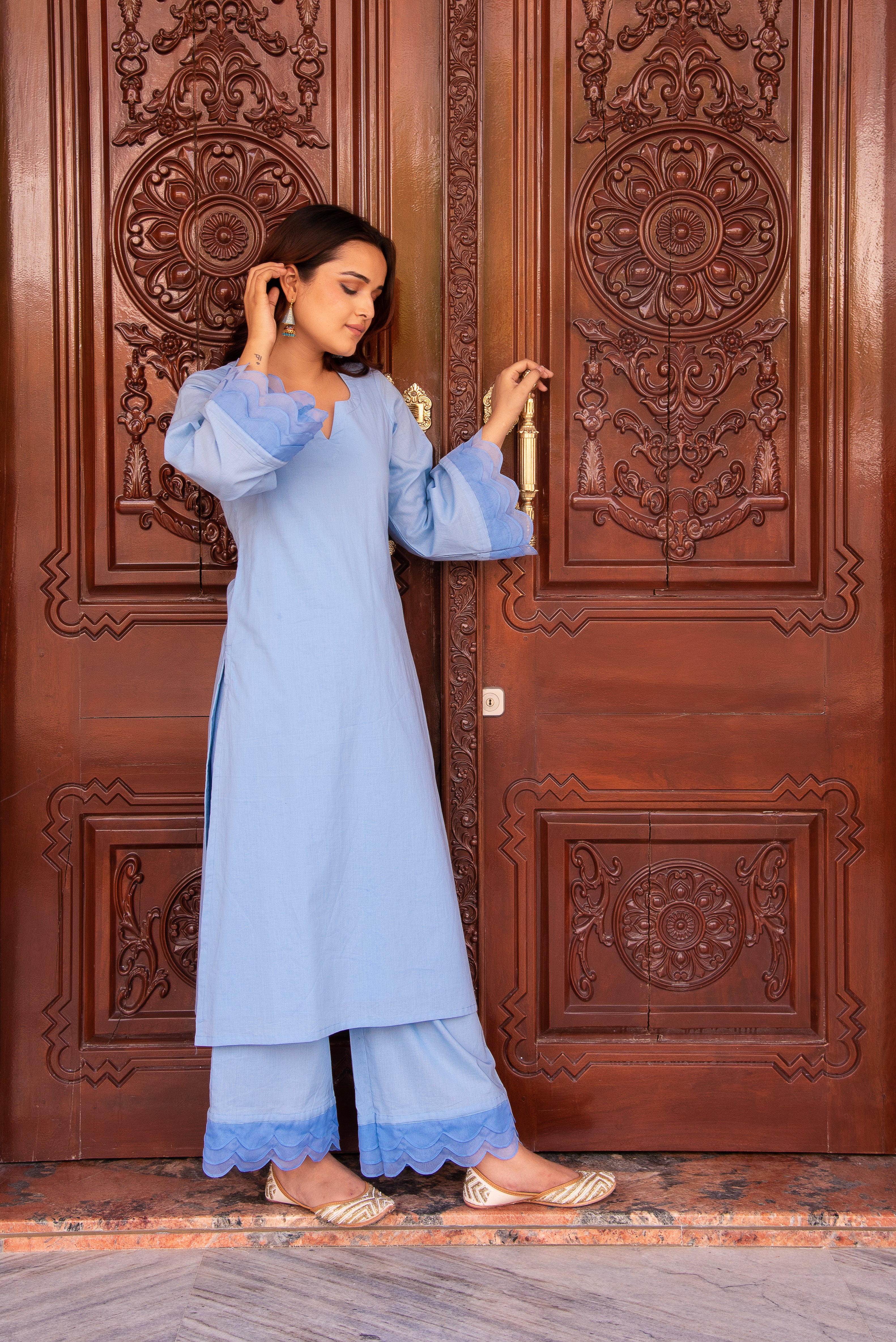 KAPAS POWDER BLUE CO-ORD SET